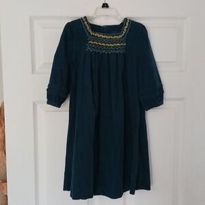 Janie and Jack Dark Teal Corduroy Girls' Dress